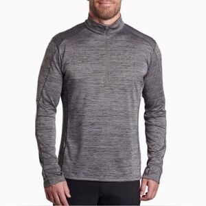 Kuhl Gray Charcoal Alloy Quarter‎ Zip long sleeve performance shirt